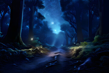 Fototapeta premium forest in the night
