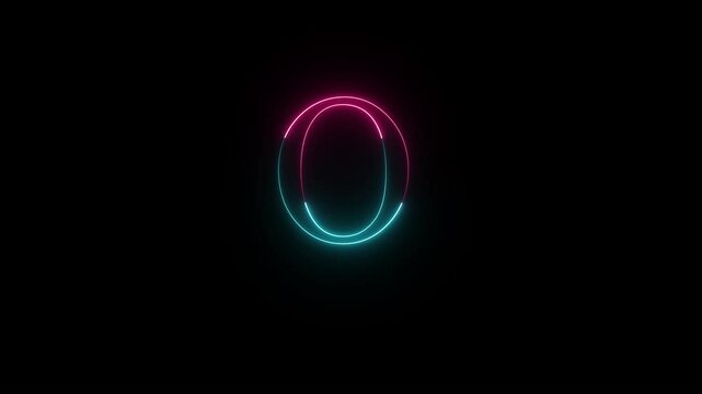 Glowing neon alphabet O .Educational concept with neon letter O. Shine text O the best digital symbol and 3d render.
