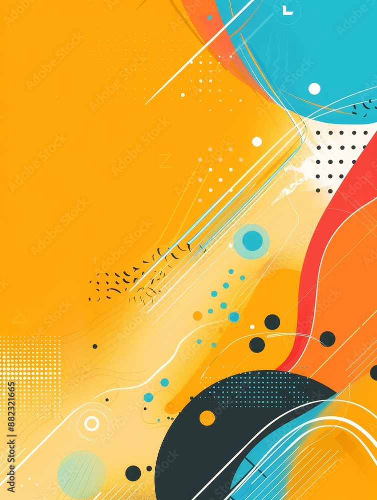 Poster abstract geometric design with vibrant colors - a vibrant abstract design featuring bold geometric s