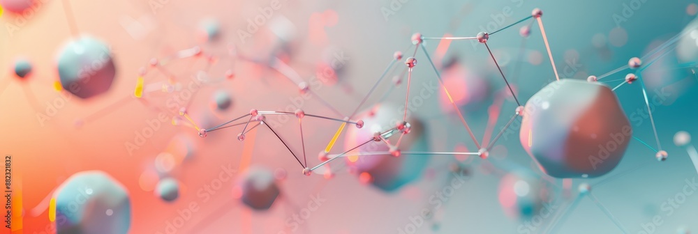 Poster abstract connection: geometric spheres and lines - a digital abstract of geometric shapes and lines,