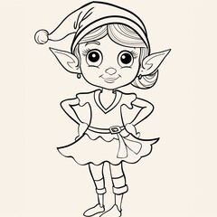 Cute Elf Girl - A Cartoon Of A Girl In A Garment