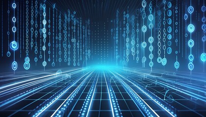 Background of binary code symbols showing programming codes. Generative AI 