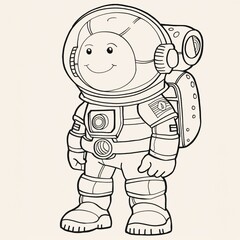 Fototapeta premium Space Style - A Cartoon Of A Astronaut