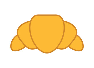  Croissant vector illustration isolated on white background. French Croissant colorful icon. Flat food solid icon design. Icon for infographic, packaging label, food app website and bistro.