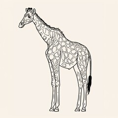Fototapeta premium Giraffe - A Giraffe With Long Neck