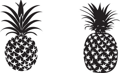 Black silhouette pineapple vector 