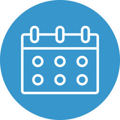 Calendar Vector Line White Circles Multicolors