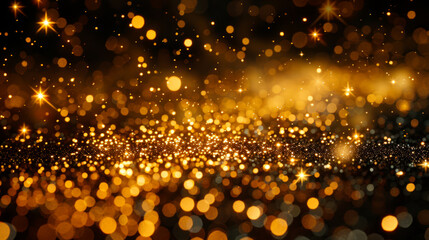 Abstract starry background, golden-yellow colors