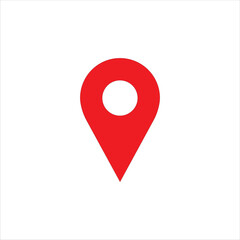 location logo red colour with Wight background   