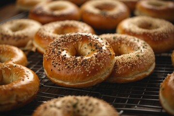 Montreal-style Bagels: Smaller, denser bagels with a slightly sweet flavor, often boiled in honey-sweetened water before baking.

