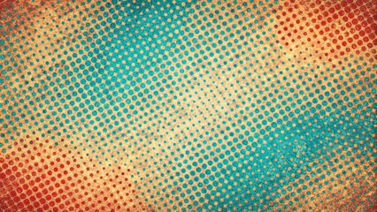 Vintage-inspired distressed paper texture overlay with halftone risograph effect, creating a retro aesthetic with bold, vibrant color contrast.