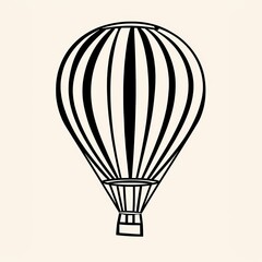 Fototapeta premium Hot Air Balloon - A Black And White Drawing Of A Hot Air Balloon