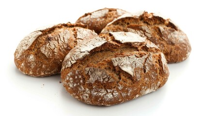 freshly baked bread isolated on white background