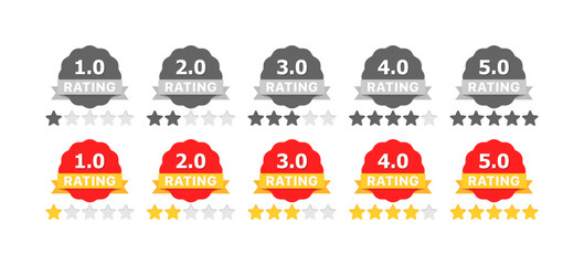 Star rating icons. Flat style. Vector icons.