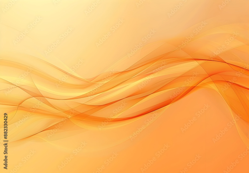 Poster a soft orange background with gentle waves and curves, creating an elegant abstract design. the warm