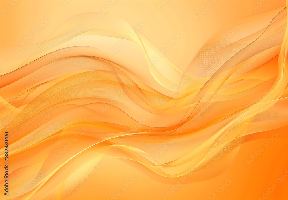 Aufkleber a soft orange background with gentle waves and curves, creating an elegant abstract design. the warm