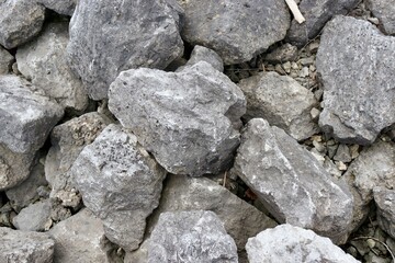 A close view of the rocks and stones on the ground.