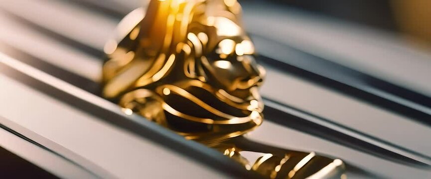 a gold statue