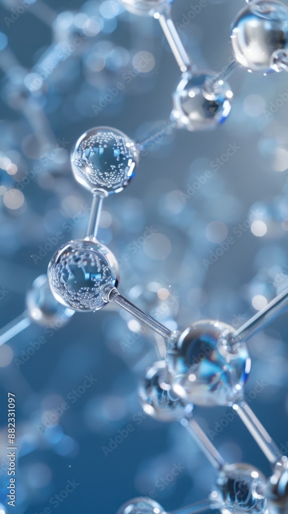 Aufkleber abstract molecular structure network with connecting dots, showcasing a concept in science and techn