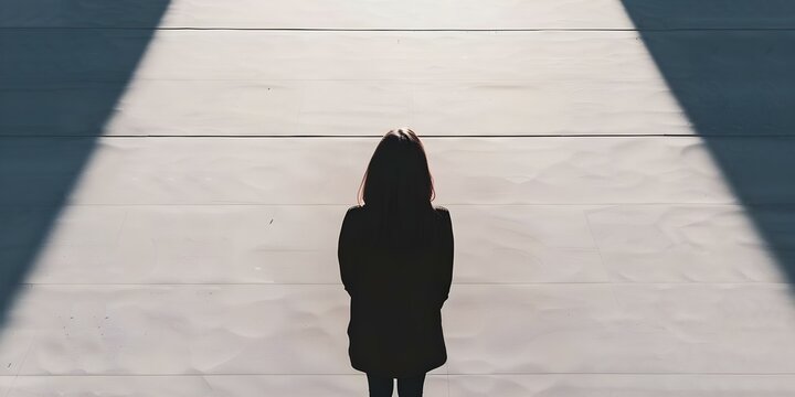 Confronting mental health obstacles and battling depression by facing shadows. Concept Mental Health, Overcoming Obstacles, Battling Depression, Facing Shadows, Healing Strategies