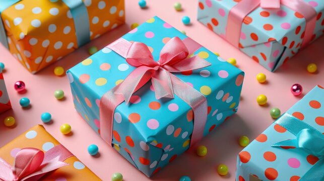 Celebrationthemed gift with vibrant wrapping, ideal for any festive occasion