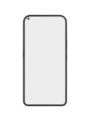 Smartphone front view mockup app transparent background