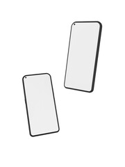 2 Smartphones mockup app transparent background