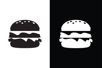Fototapeta premium Burger vector silhouette. Burger icon. Fast food illustration sign collection. food symbol.