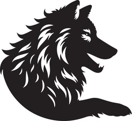 wolf black art illustration

