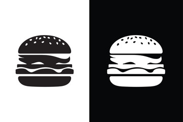 Burger vector silhouette. Burger icon vector. Fast food illustration sign collection. food symbol.
