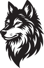 Naklejka premium wolf black art illustration 