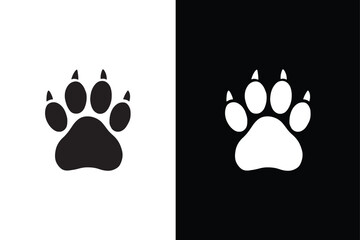 Dog or cat paw print flat icon for animal apps. Paw icon vector illustration. paw print sign and symbol.