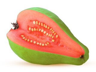 Red guava fruit quarters