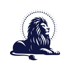 Vector Lion silhouette design illustration template	