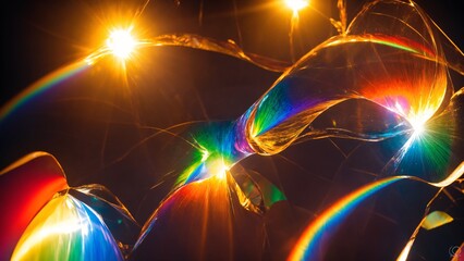 Polarized light refracting through stressed plastic