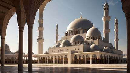 Fototapeta premium amazing architecture design of muslim mosque ramadan, 