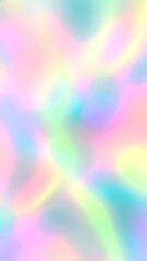 Abstract iridescent grainy vertical background 8K 9:16, copy space. Pastel neon rainbow gradient in light green, pale yellow, soft pink, cyan blue, lilac. Spray brush texture. Candy colors backdrop