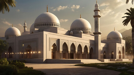 Obraz premium amazing architecture design of muslim mosque ramadan, 