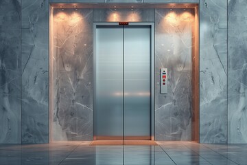 elevator door with modern white wall