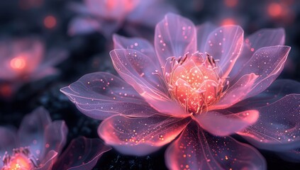 Fototapeta premium Glowing Flower, Delicate and Dreamy