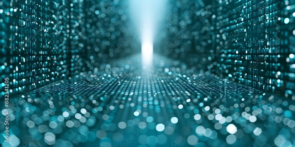 Aufkleber digital abstract matrix with artificial intelligence in a futuristic metaverse simulation. concept d