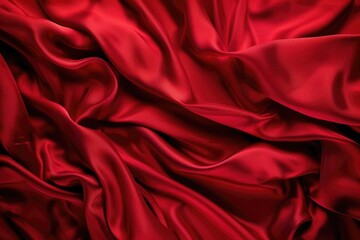 Obraz premium Heartfelt Red Silk Adorned with LOVE for Exquisite Banner Background