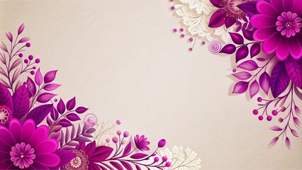 Fototapeta premium Luxury wedding frame floral flowers and leaves invitation card background