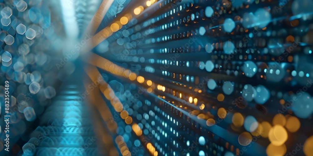 Poster subdued twinkling lights create a bokeh backdrop for cyber security concept. concept cybersecurity, 