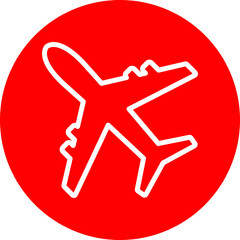 Plane Vector Line White Circle Red