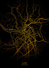 Linz City Map Poster Minimalist - Linz City Modern Wall Art Home Decor Ready to Printable
