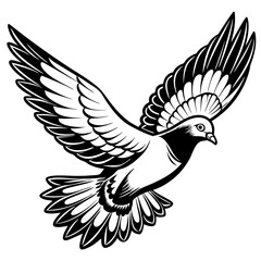 realistic flying pigeon