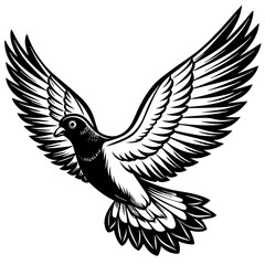 realistic flying pigeon