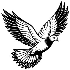 realistic flying pigeon