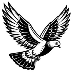 realistic flying pigeon